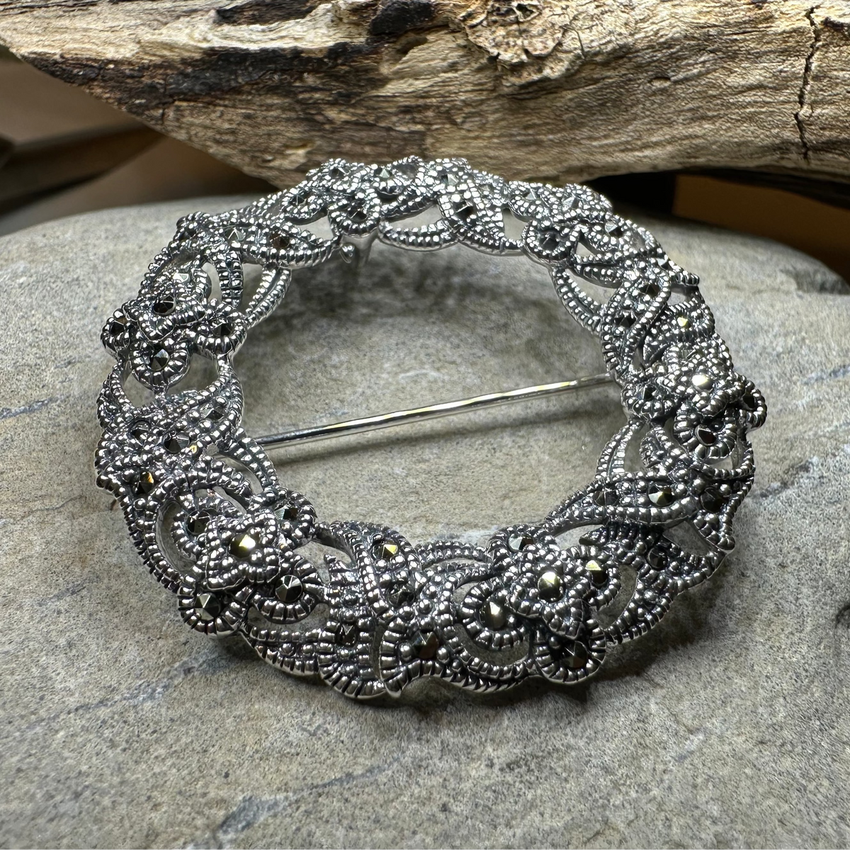 Loch Marcasite Celtic Knot Brooch in Sterling Silver | Brooch | Wiccan Center