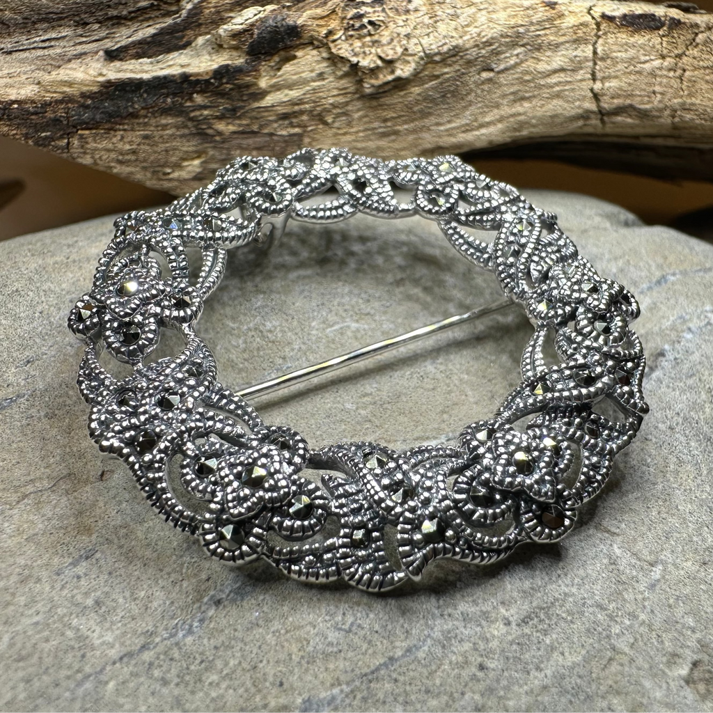 Loch Marcasite Celtic Knot Brooch in Sterling Silver | Brooch | Wiccan Center
