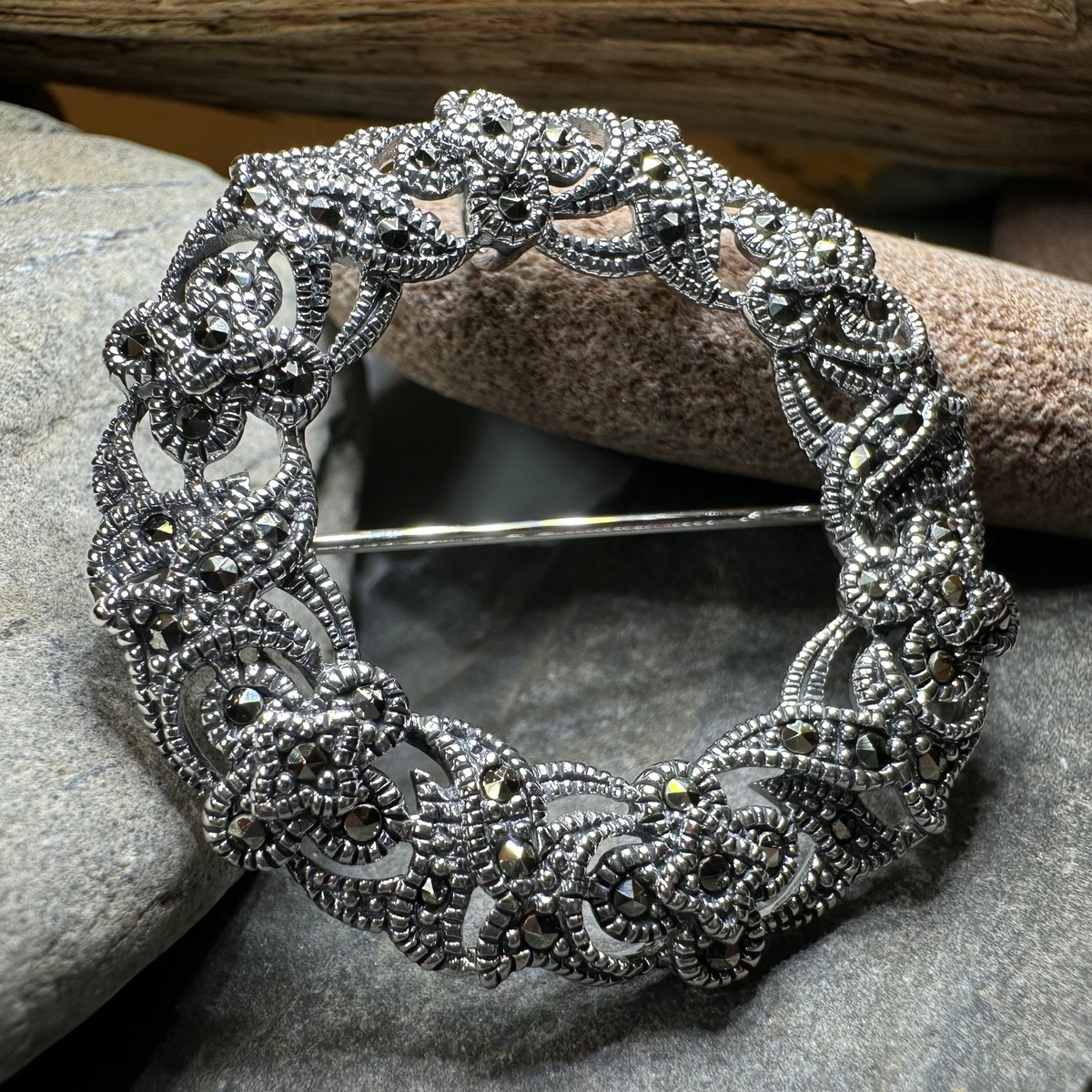 Loch Marcasite Celtic Knot Brooch in Sterling Silver | Brooch | Wiccan Center