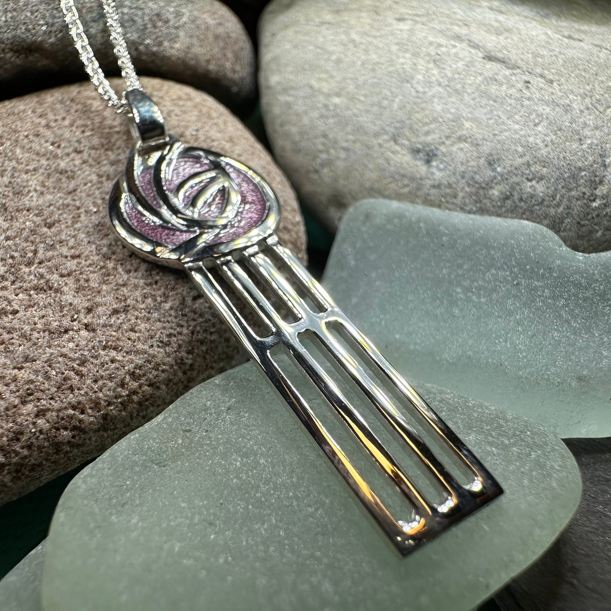 Mackintosh Beauty Rose Necklace - Made in Scotland | Pendant | Wiccan Center