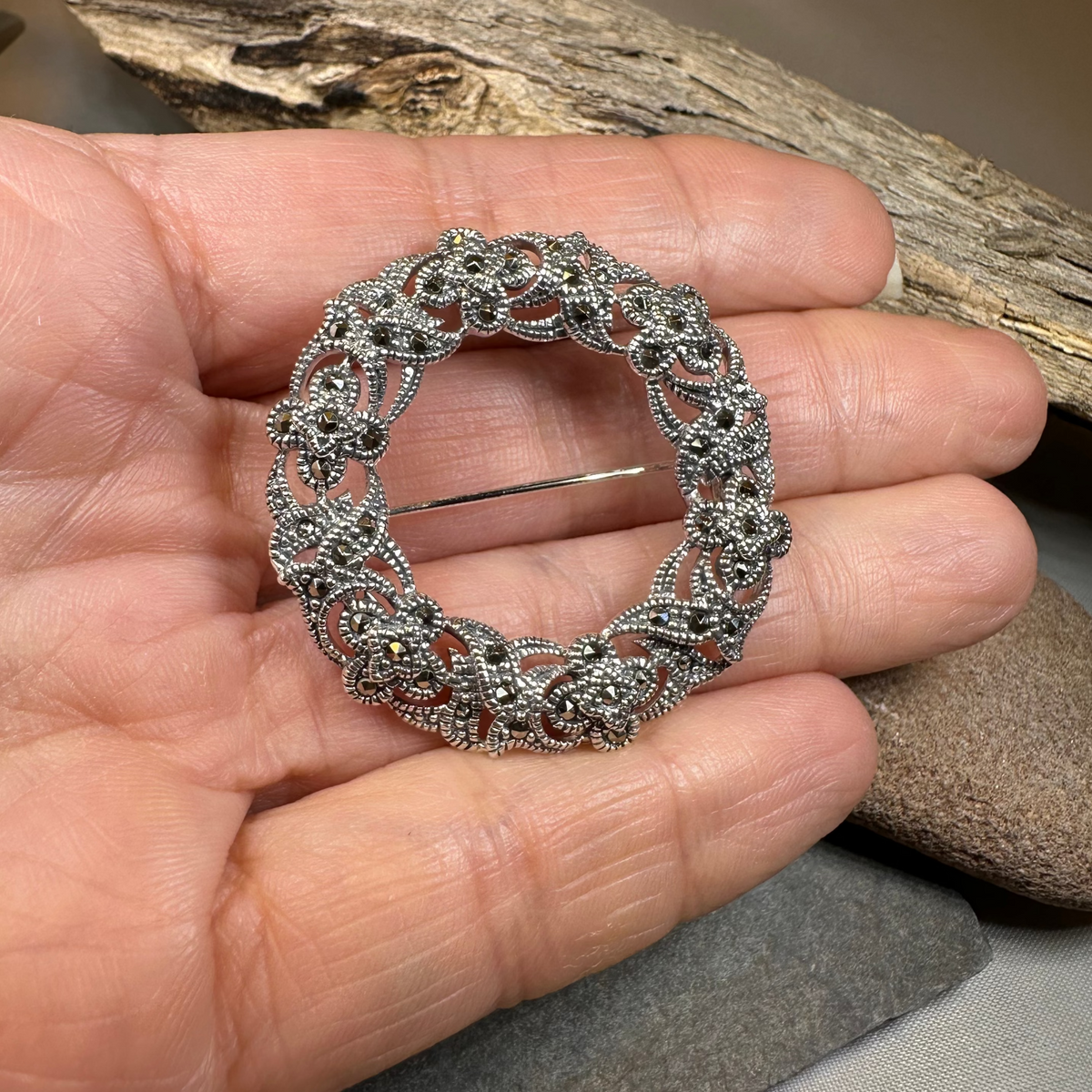 Loch Marcasite Celtic Knot Brooch in Sterling Silver | Brooch | Wiccan Center