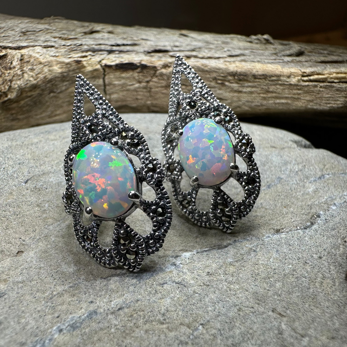 Love Knot Opal Earrings | Post Earrings | Wiccan Center