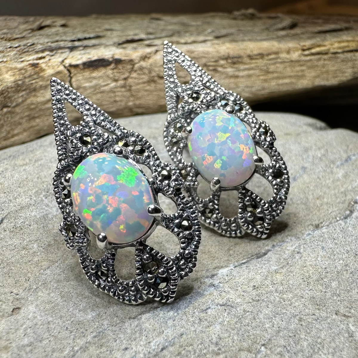 Love Knot Opal Earrings | Post Earrings | Wiccan Center