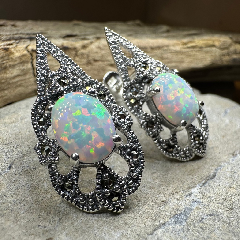 Love Knot Opal Earrings | Post Earrings | Wiccan Center