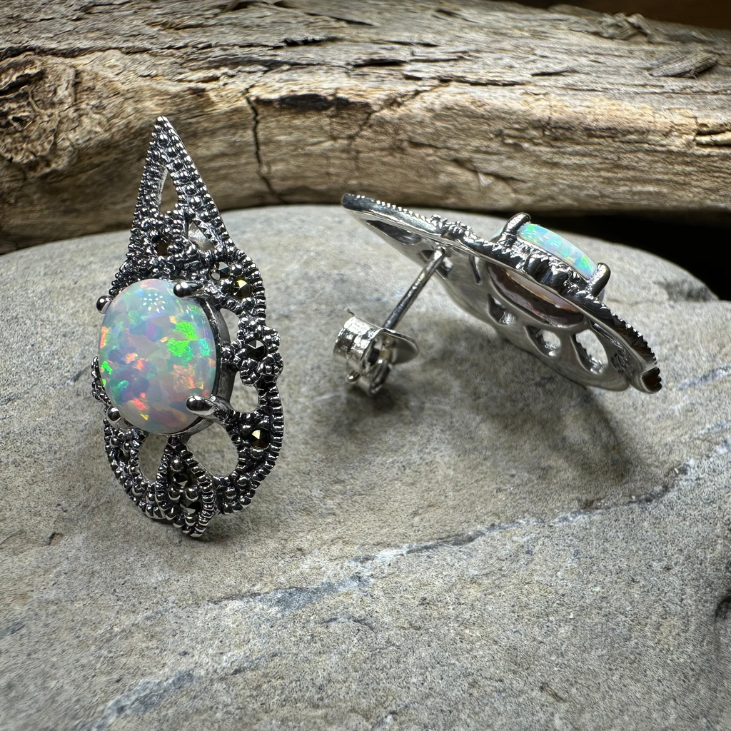 Love Knot Opal Earrings | Post Earrings | Wiccan Center