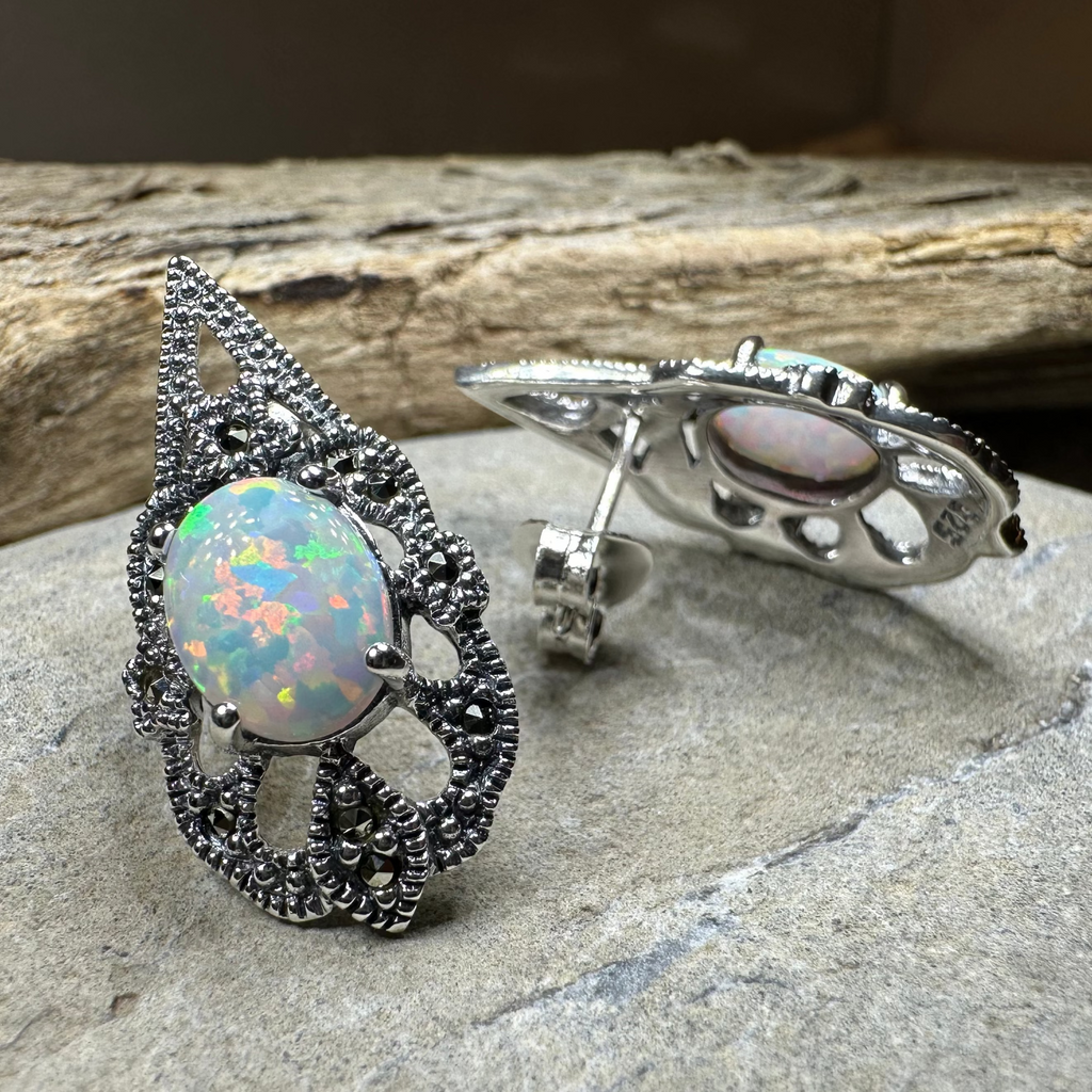 Love Knot Opal Earrings | Post Earrings | Wiccan Center