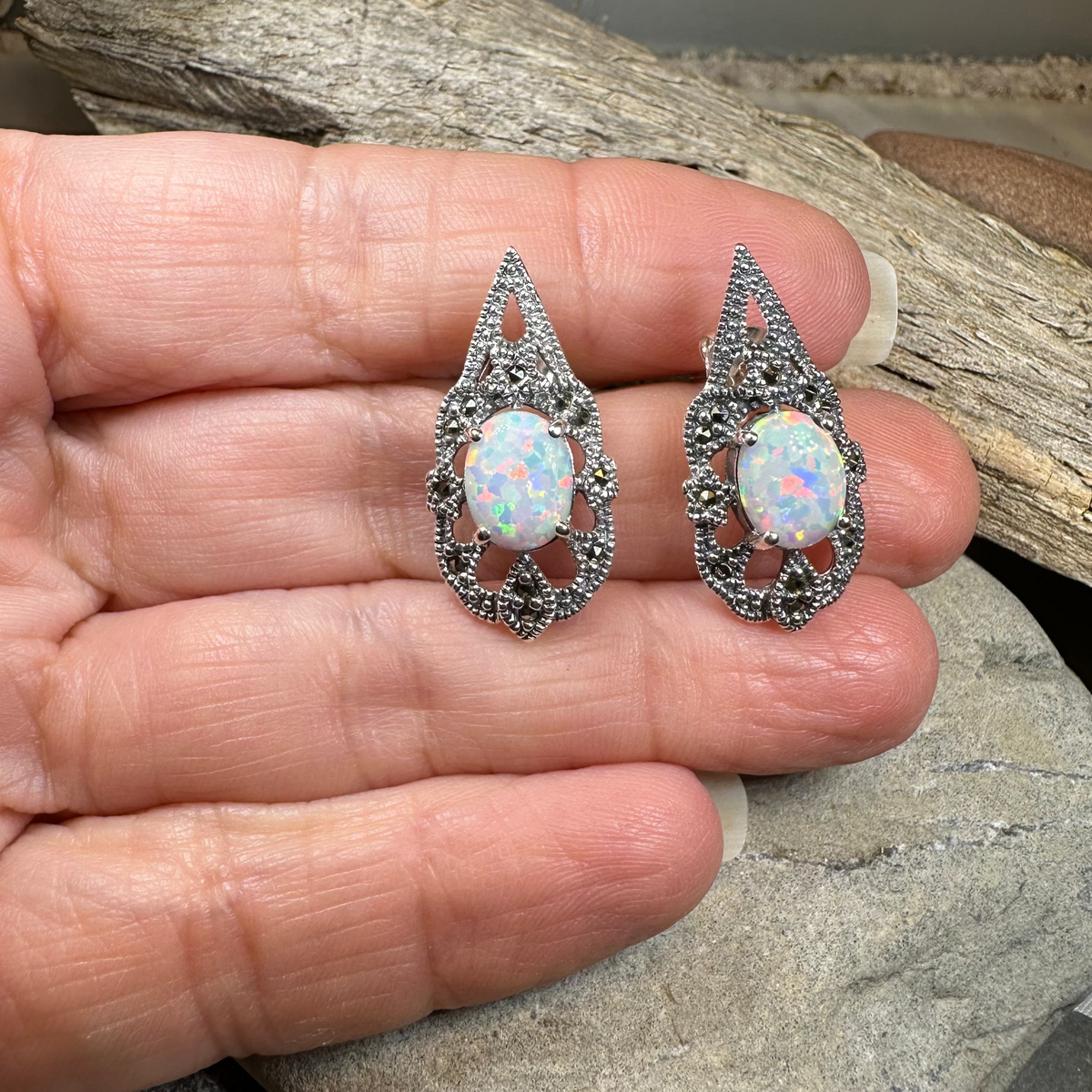 Love Knot Opal Earrings | Post Earrings | Wiccan Center
