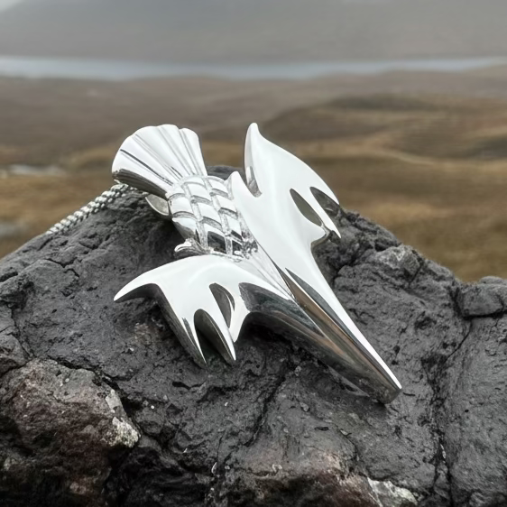 Vyolet Scottish Thistle Necklace in Sterling Silver | Pendant | Wiccan Center