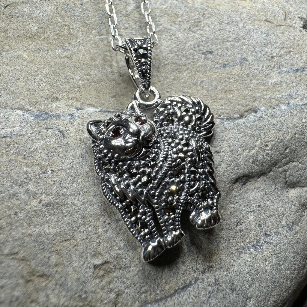 Simba Marcasite Cat Necklace