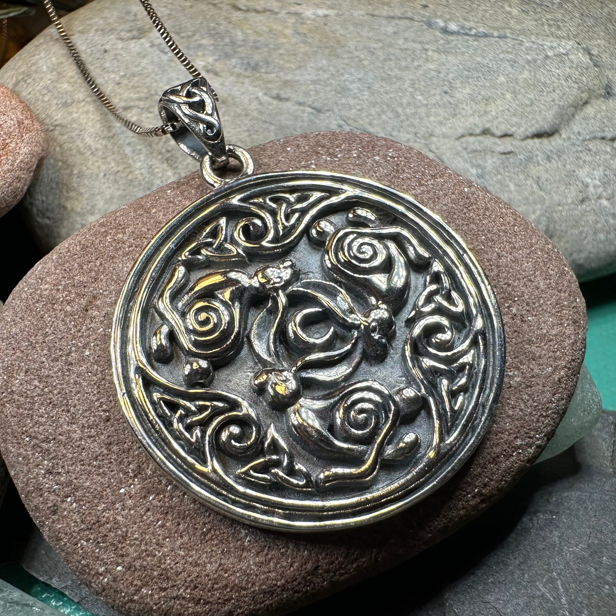 Tinner's Triple Rabbit Necklace in Sterling Silver | Pendant | Wiccan Center