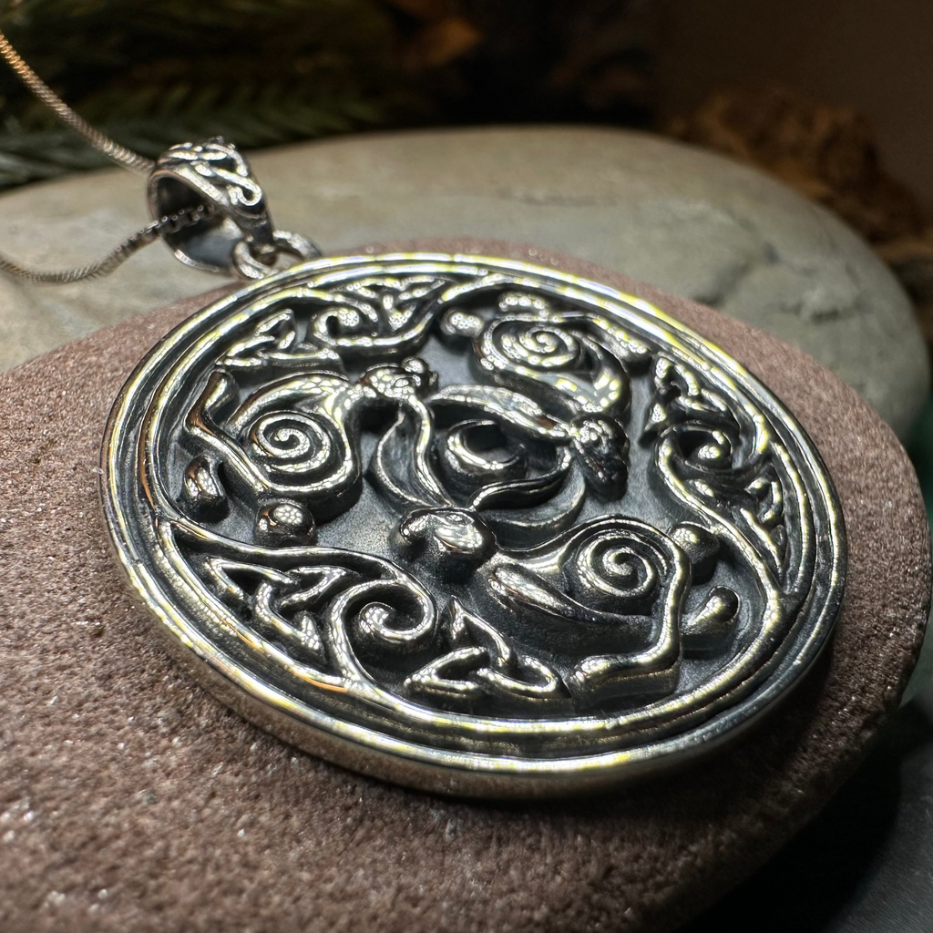 Tinner's Triple Rabbit Necklace in Sterling Silver | Pendant | Wiccan Center