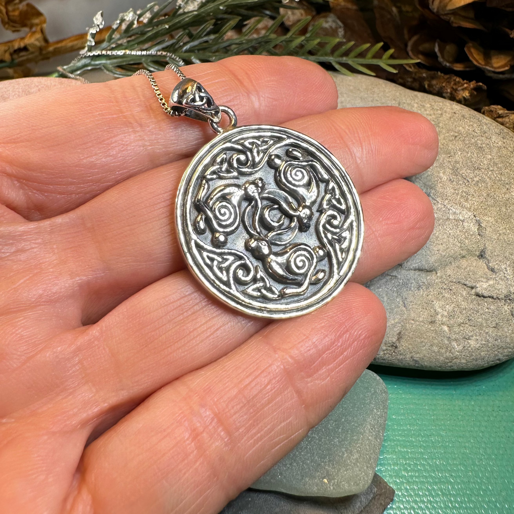Tinner's Triple Rabbit Necklace in Sterling Silver | Pendant | Wiccan Center