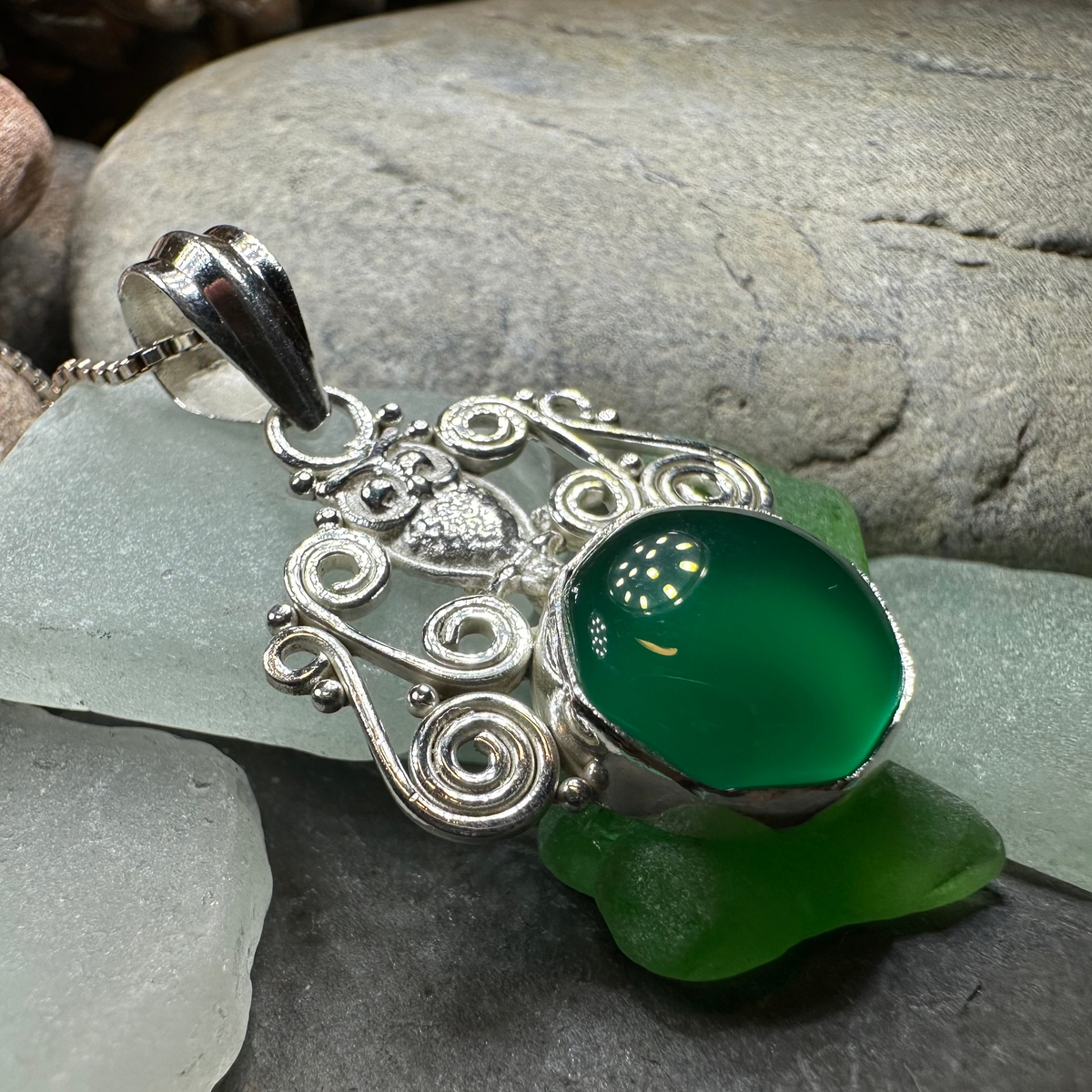 Mirra Owl Necklace in Sterling Silver | Pendant | Wiccan Center