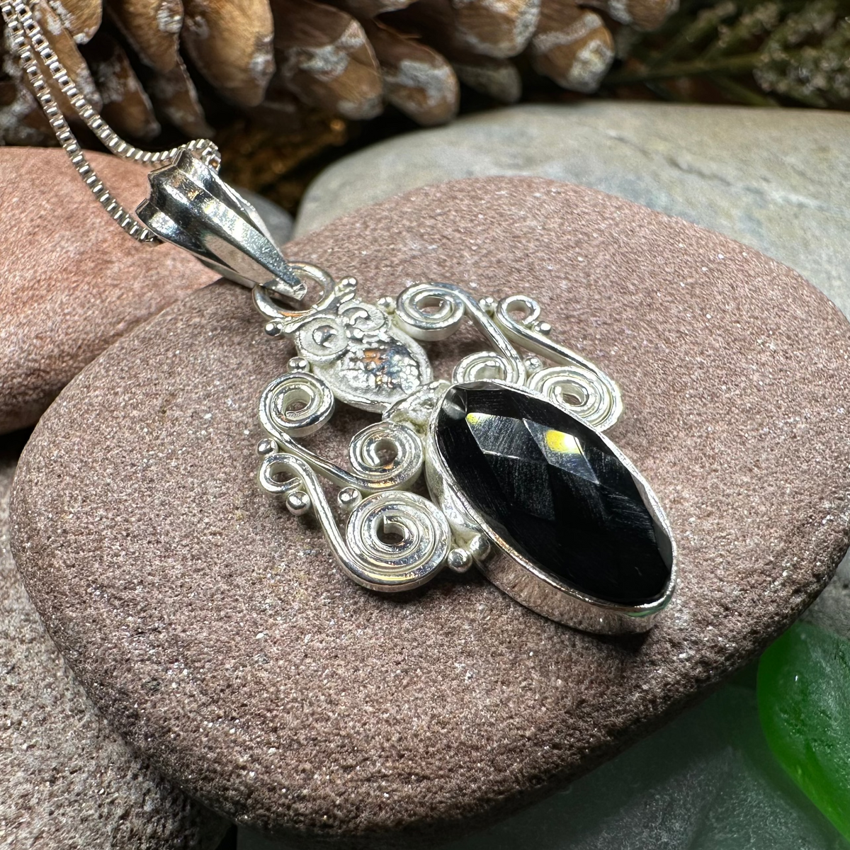 Mirra Owl Necklace in Sterling Silver | Pendant | Wiccan Center