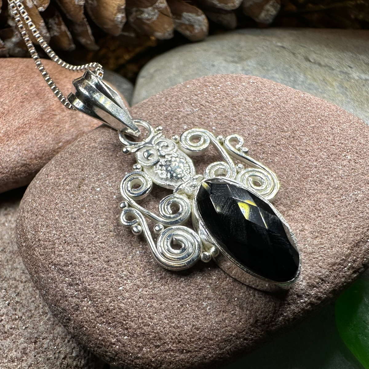 Mirra Owl Necklace in Sterling Silver | Pendant | Wiccan Center