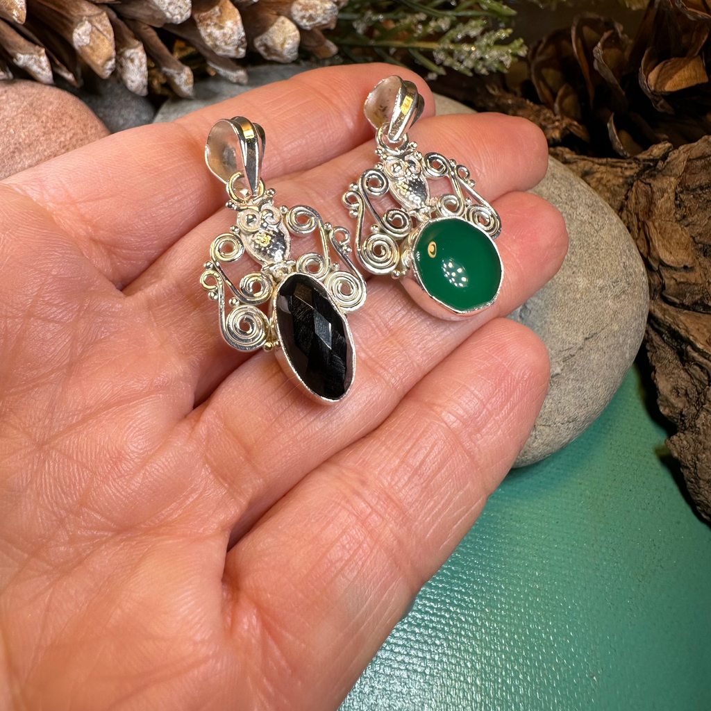 Mirra Owl Necklace in Sterling Silver | Pendant | Wiccan Center