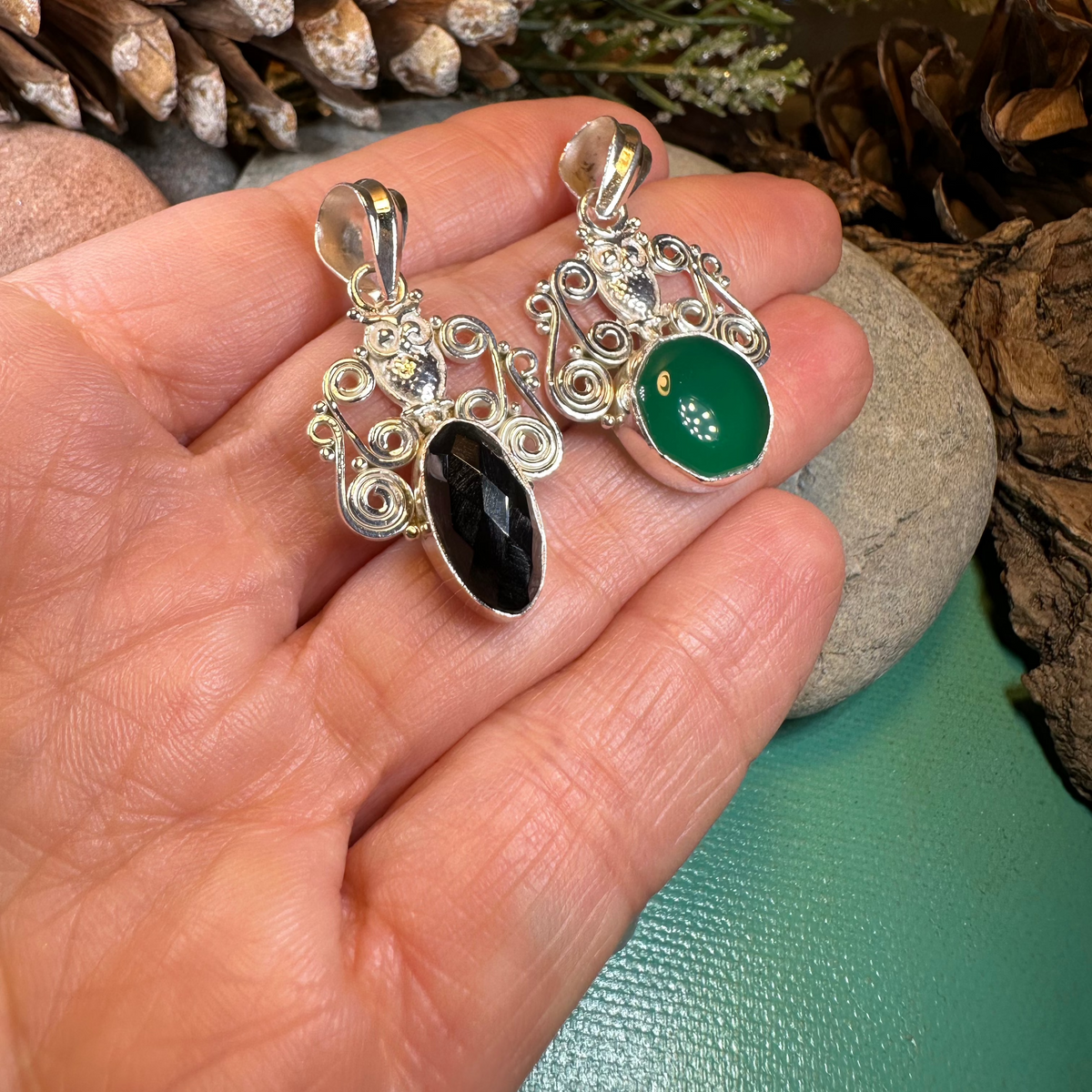 Mirra Owl Necklace in Sterling Silver | Pendant | Wiccan Center