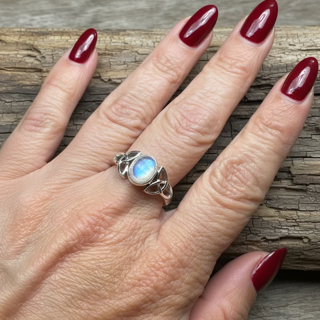 Nina Celtic Knot Moonstone Ring for Women | Ring | Wiccan Center