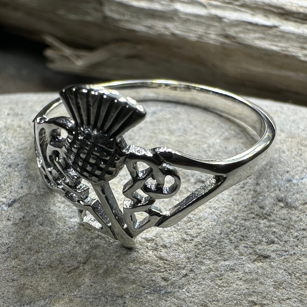 Akira Scottish Thistle Ring in Sterling Silver | Ring | Wiccan Center