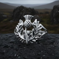 Finovan Scottish Thistle Ring in Sterling Silver