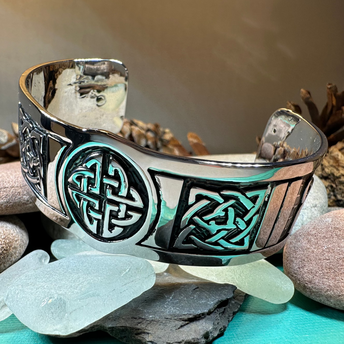 Ancient Knots Celtic Cuff Bracelet in Pewter | Cuff Bracelet | Wiccan Center