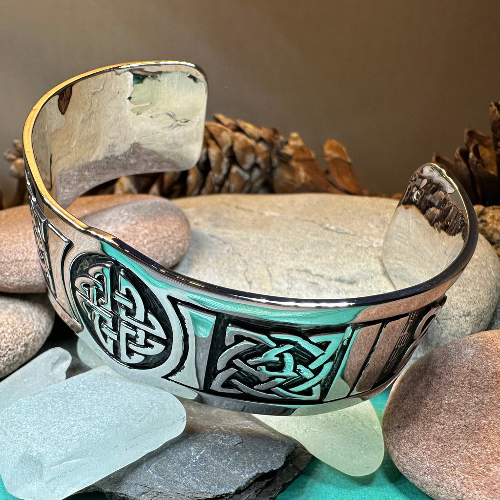 Ancient Knots Celtic Cuff Bracelet in Pewter | Cuff Bracelet | Wiccan Center