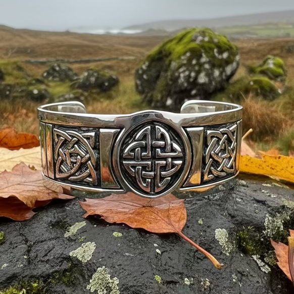 Ancient Knots Celtic Cuff Bracelet in Pewter | Cuff Bracelet | Wiccan Center