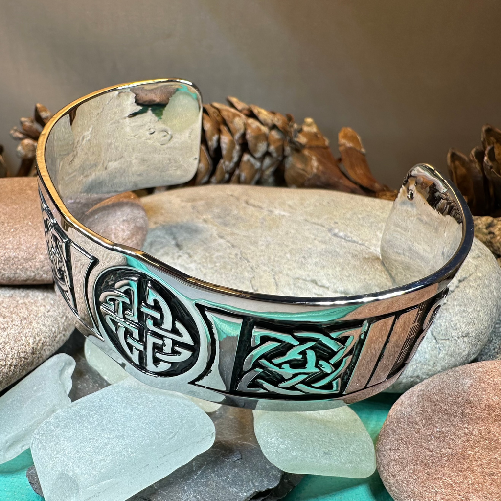 Ancient Knots Celtic Cuff Bracelet in Pewter | Cuff Bracelet | Wiccan Center
