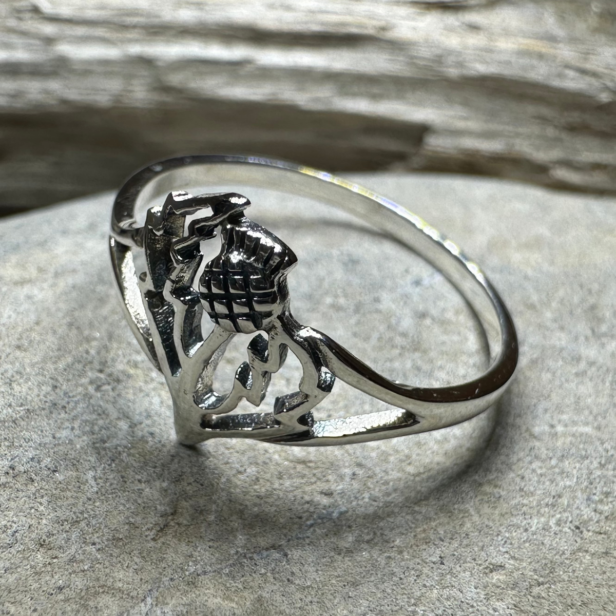 Anice Scottish Thistle Ring in Sterling Silver | Ring | Wiccan Center