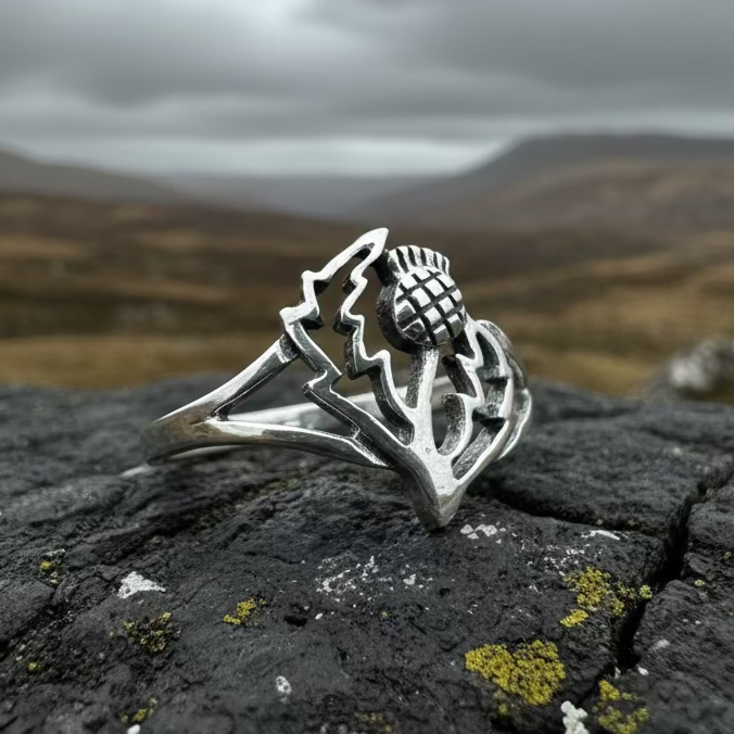 Anice Scottish Thistle Ring in Sterling Silver | Ring | Wiccan Center