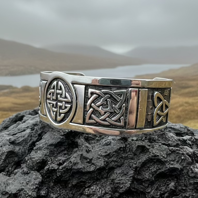Ancient Knots Celtic Cuff Bracelet in Pewter | Cuff Bracelet | Wiccan Center
