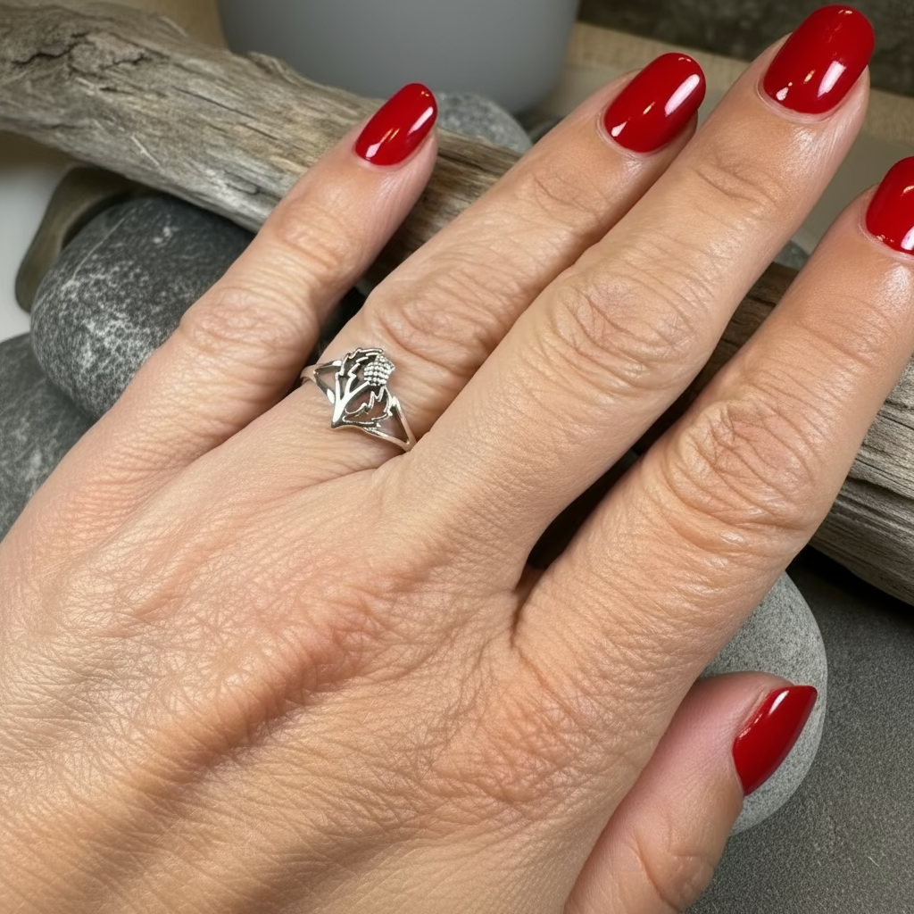 Anice Scottish Thistle Ring in Sterling Silver | Ring | Wiccan Center
