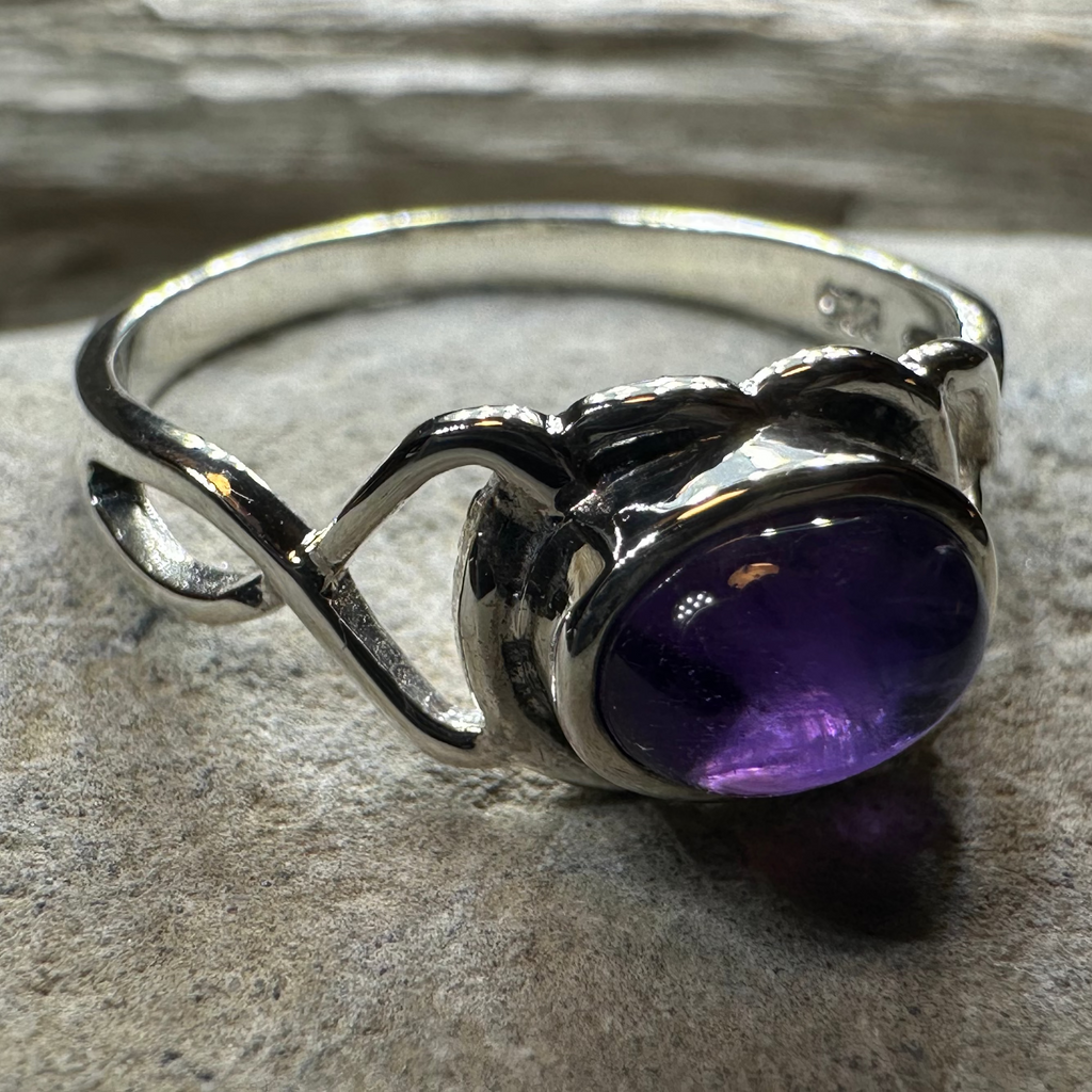 Felicia Celtic Knot Amethyst Ring in Sterling Silver | Ring | Wiccan Center