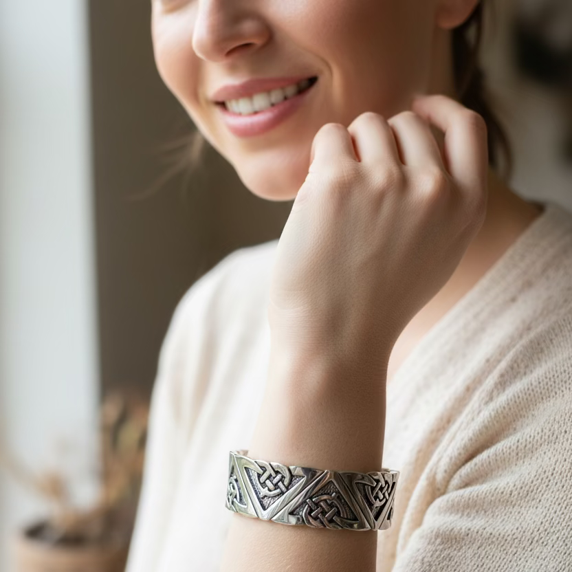 Destiny Celtic Knot Cuff Bracelet in Pewter | Cuff Bracelet | Wiccan Center