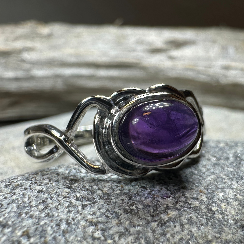 Felicia Celtic Knot Amethyst Ring in Sterling Silver | Ring | Wiccan Center