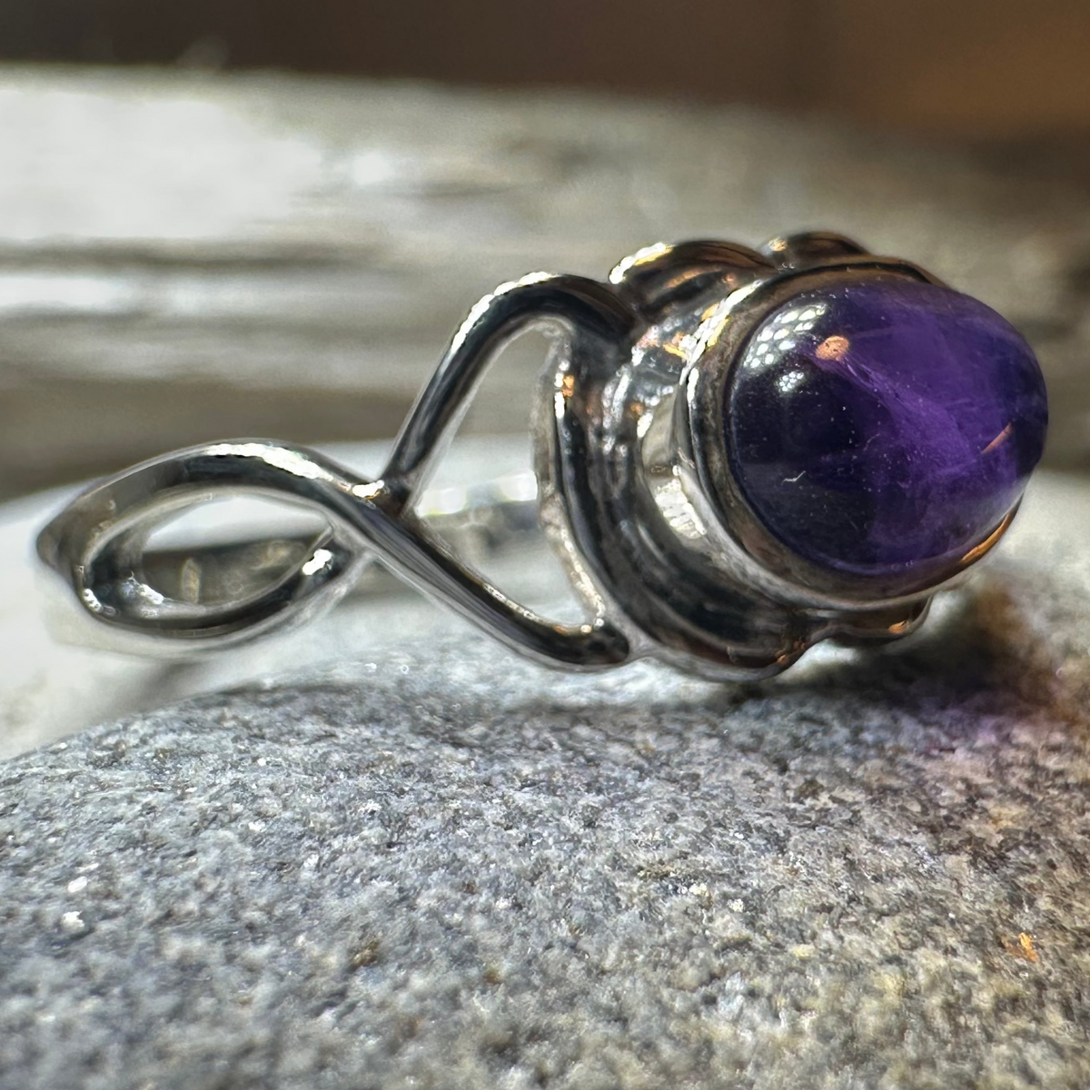 Felicia Celtic Knot Amethyst Ring in Sterling Silver | Ring | Wiccan Center