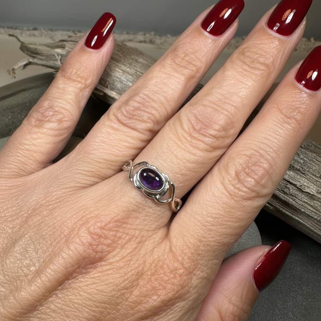 Felicia Celtic Knot Amethyst Ring in Sterling Silver | Ring | Wiccan Center