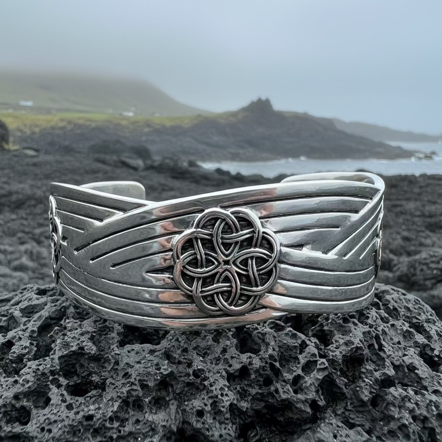 Giorsal Celtic Knot Bracelet in Pewter | Cuff Bracelet | Wiccan Center