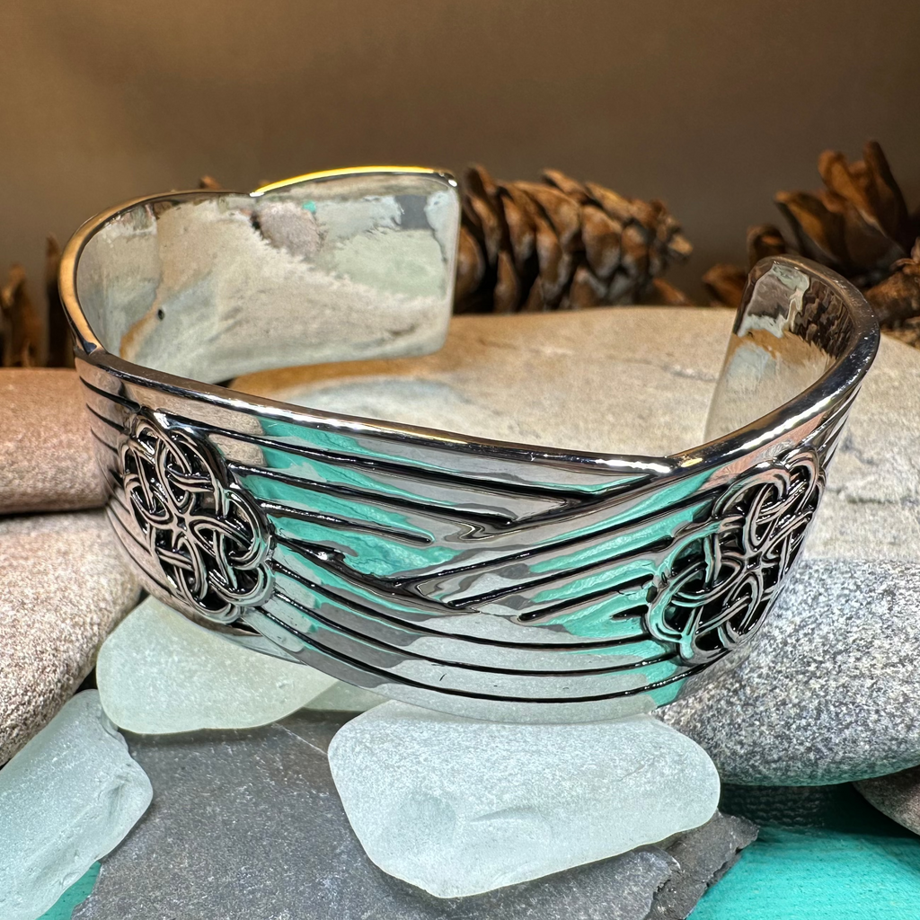 Giorsal Celtic Knot Bracelet in Pewter | Cuff Bracelet | Wiccan Center