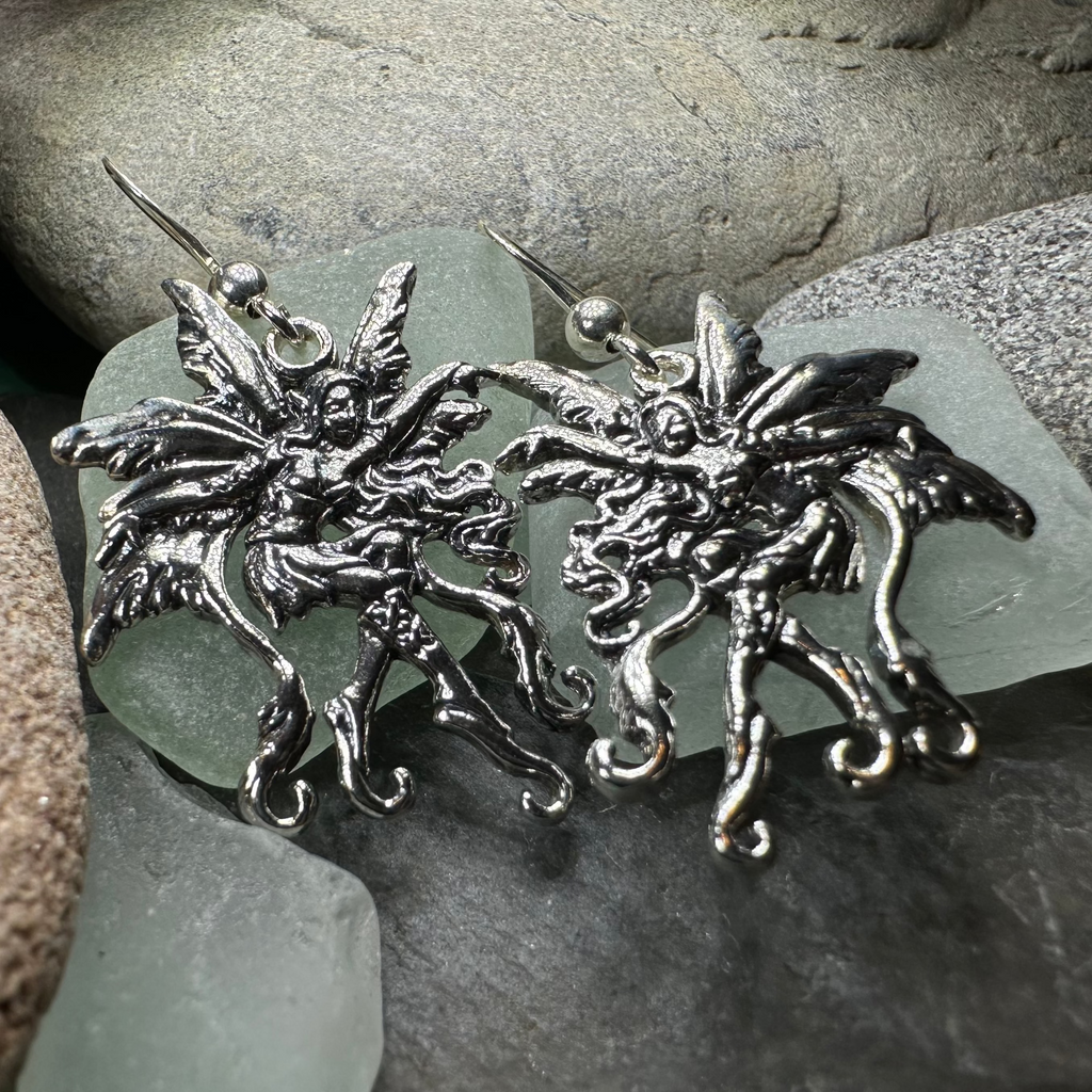 Firefly Fairy Earrings in Sterling Silver | Dangle Earrings | Wiccan Center