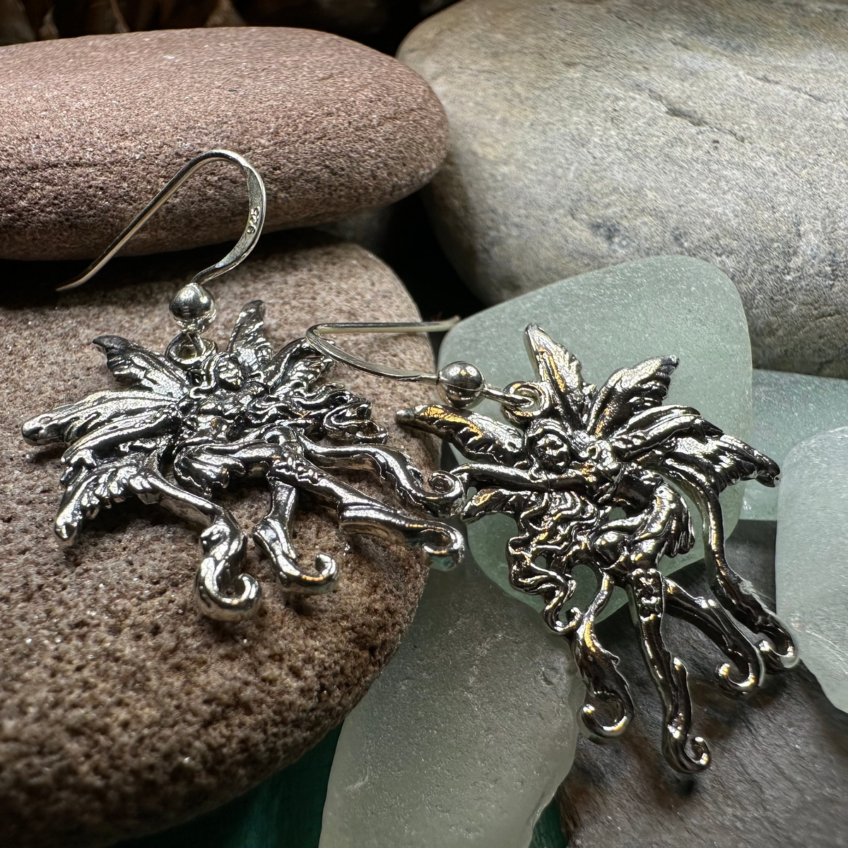 Firefly Fairy Earrings in Sterling Silver | Dangle Earrings | Wiccan Center