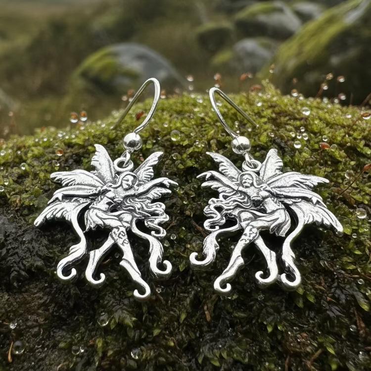 Firefly Fairy Earrings in Sterling Silver | Dangle Earrings | Wiccan Center