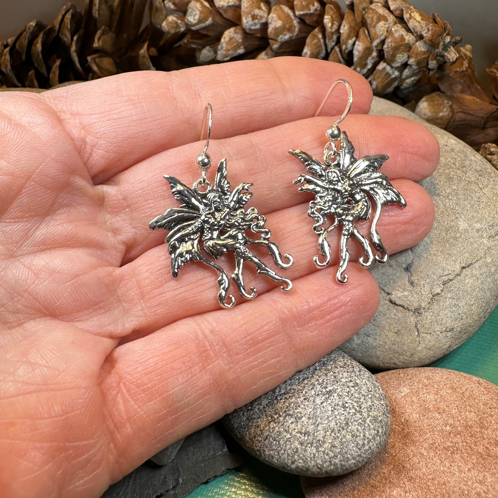Firefly Fairy Earrings in Sterling Silver | Dangle Earrings | Wiccan Center