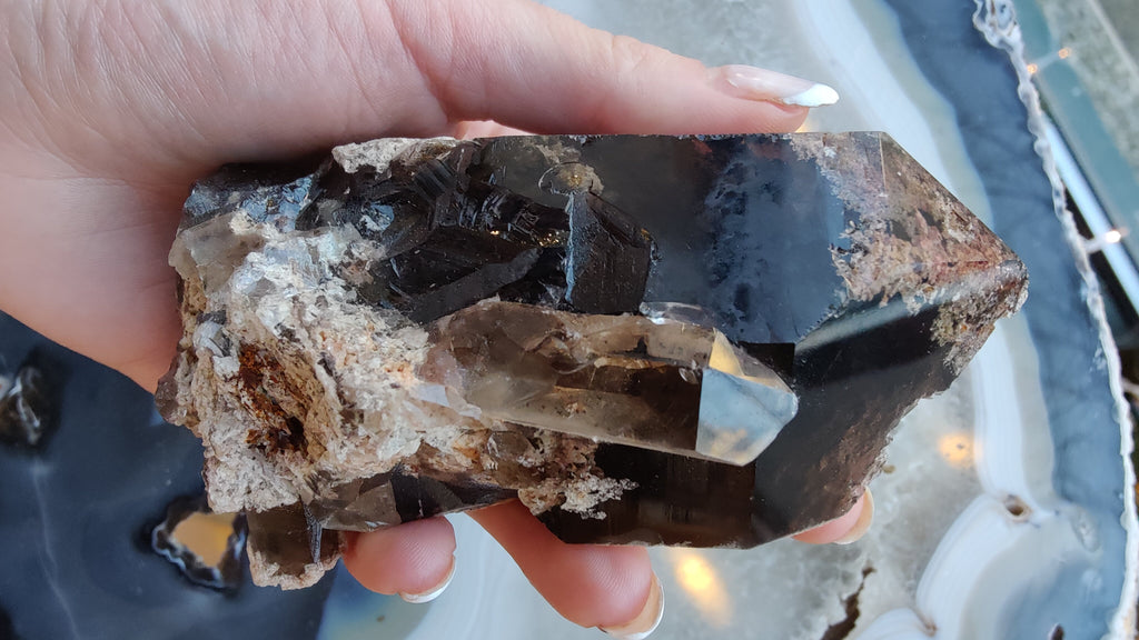 Lodalite Included Smoky Quartz Point from Brazil | Minerals | Wiccan Center