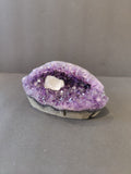 Amethyst with Calcite Crystal Inclusion Geode Sculpture | Lapidary | Wiccan Center