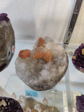 Clear Quartz with Quartz Coated Calcite Inclusions Geode Sculpture | Lapidary | Wiccan Center