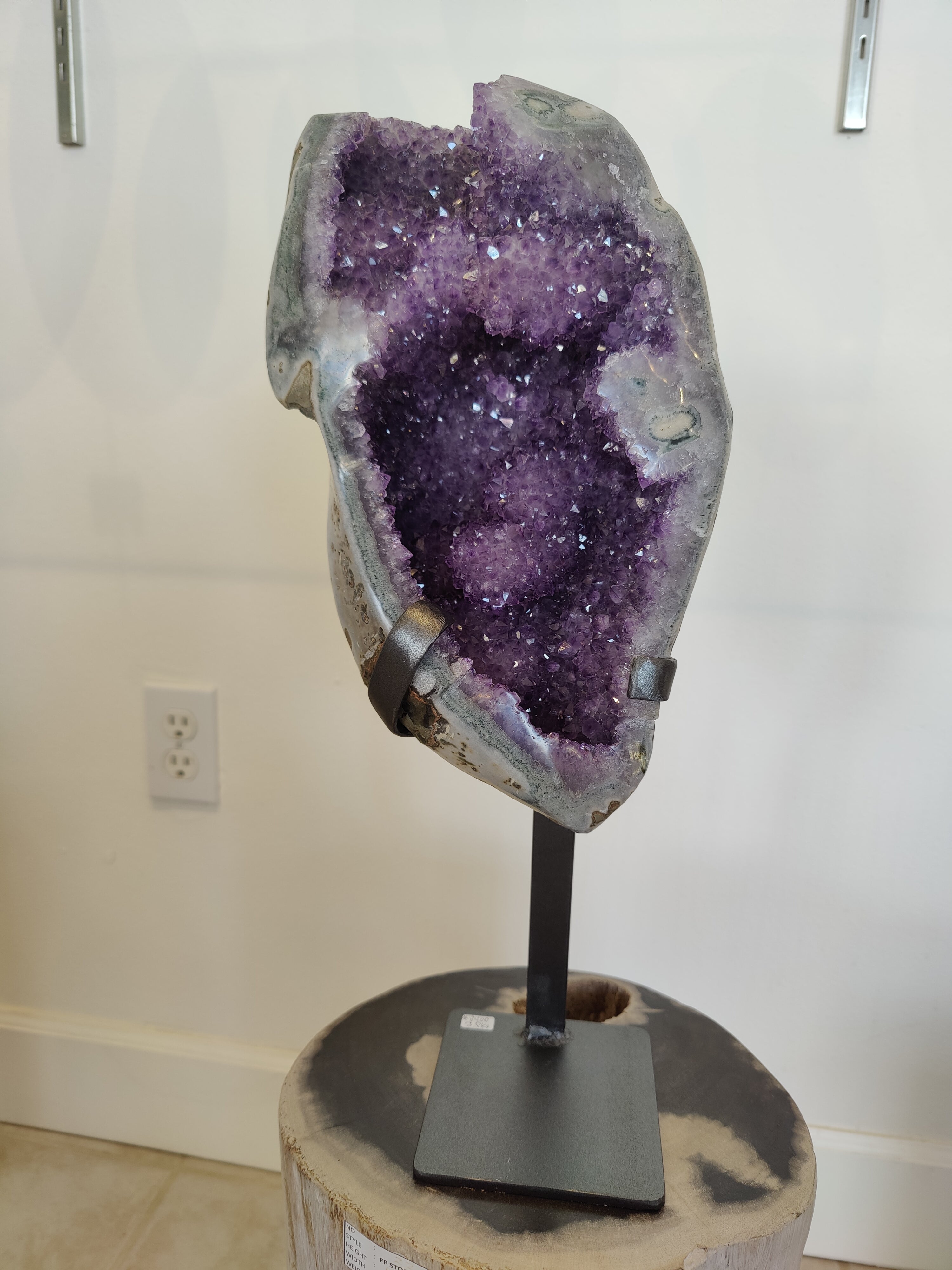 Amethyst Geode Sculpture with Wrought Iron Display Stand | Lapidary | Wiccan Center