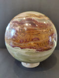 Green Onyx Sphere 8" with Onyx Display Stand | Lapidary | Wiccan Center