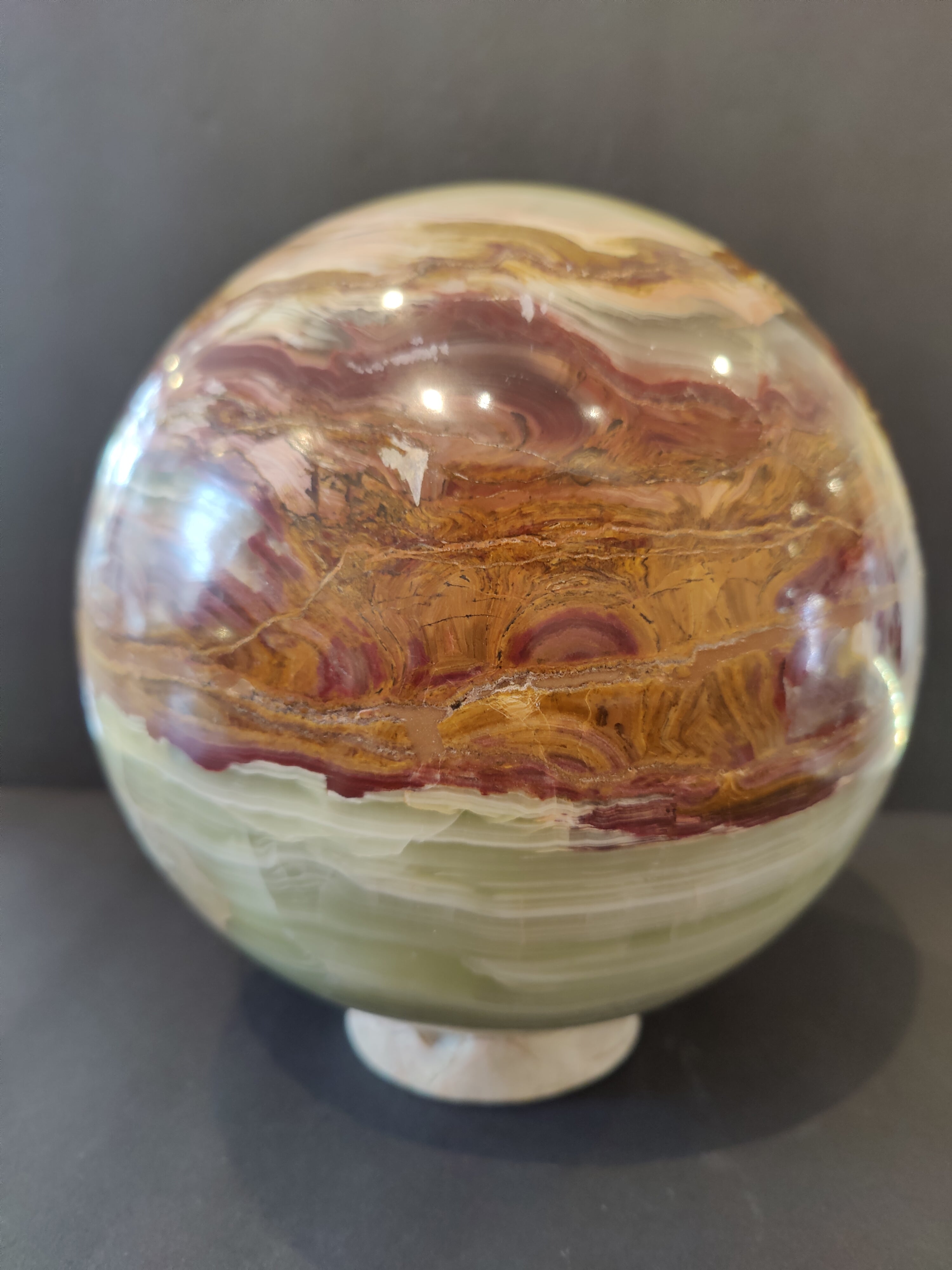 Green Onyx Sphere 8" with Onyx Display Stand | Lapidary | Wiccan Center