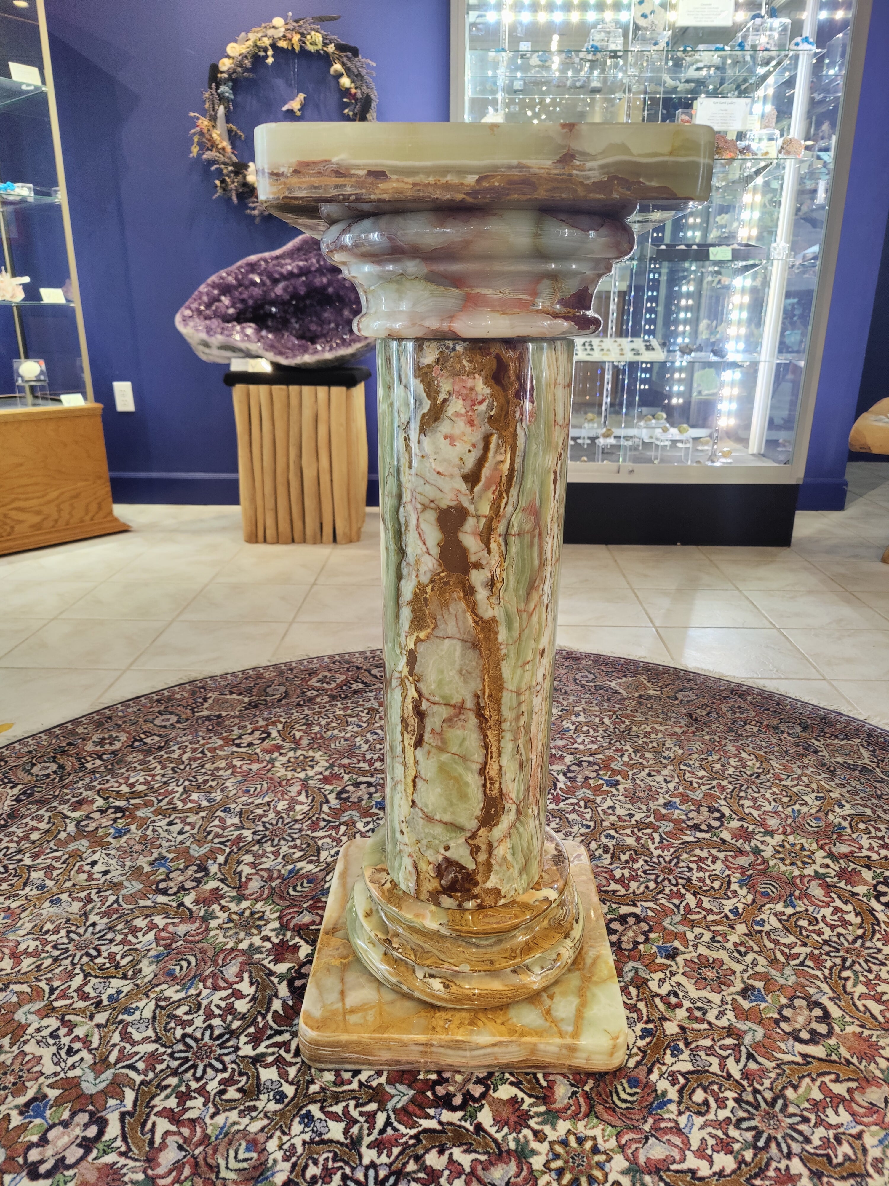 Green Onyx Decorative Pillar Column 36" | Lapidary | Wiccan Center